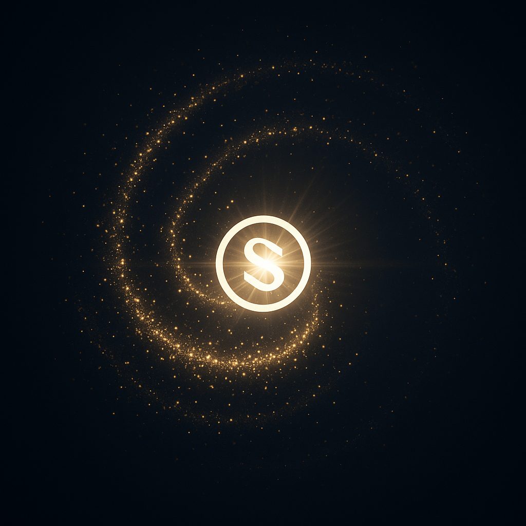 Hạt sáng tụ thành logo
