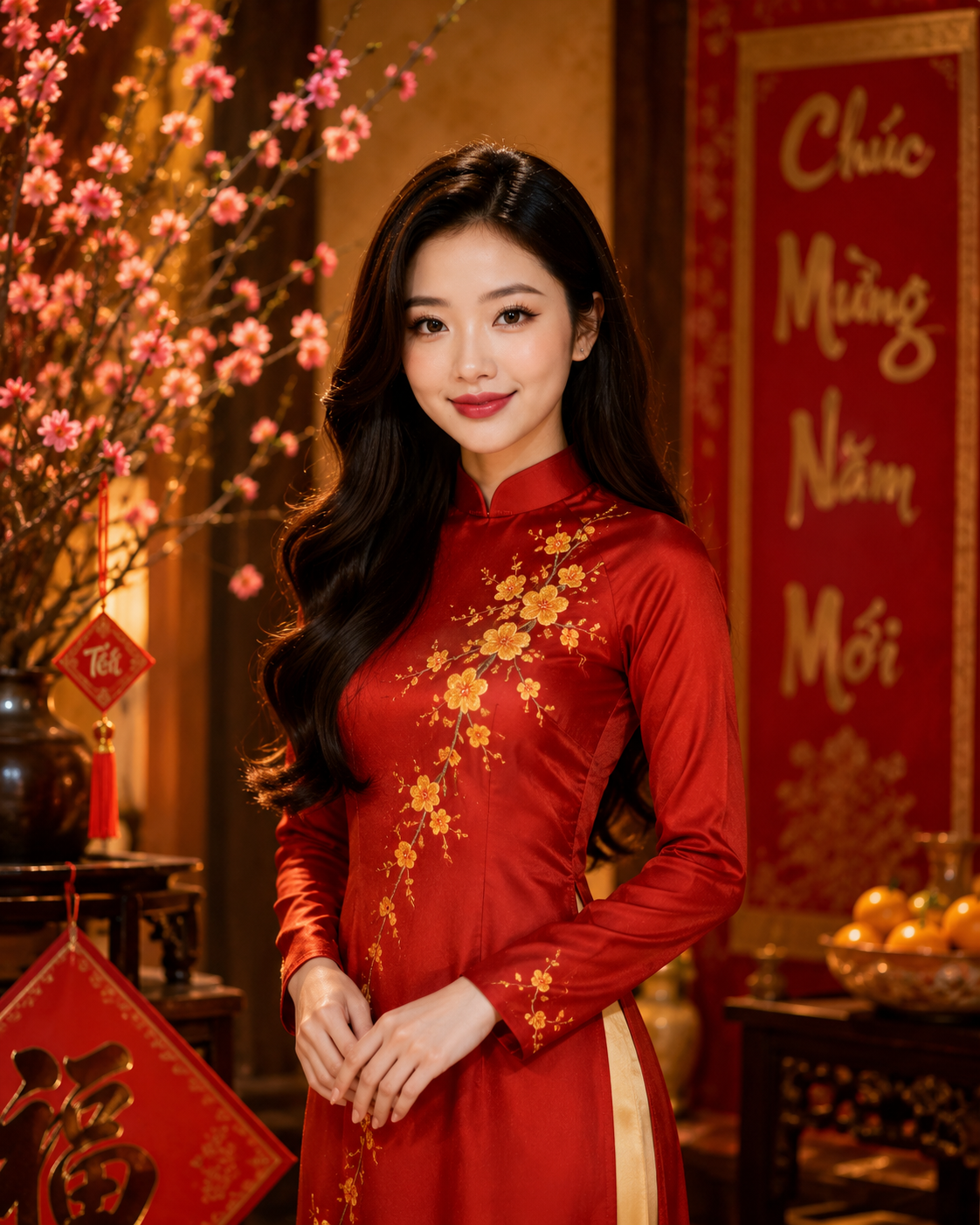 Áo dài Tết studio sang trọng - Ảnh 2