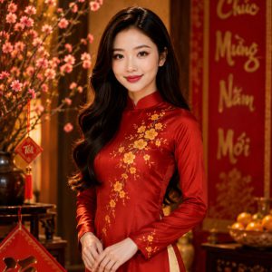 Áo dài Tết studio sang trọng